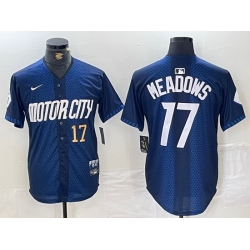 Men Detroit Tigers 17 Parker Meadows 2024 Navy City Connect Cool Base Limited Stitched Jersey 3