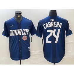 Men Detroit Tigers 24 Miguel Cabrera 2024 Navy City Connect Cool Base Limited Stitched jerseys 4