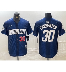 Men Detroit Tigers 30 Kerry Carpenter 2024 Navy City Connect Cool Base Limited Stitched Jersey 2