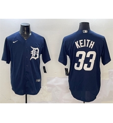 Men Detroit Tigers 33 Colt Keith Navy Cool Base Stitched Baseball Jersey