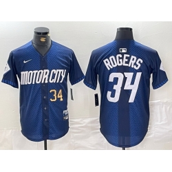 Men Detroit Tigers 34 Jake Rogers 2024 Navy City Connect Cool Base Limited Stitched Jersey 2