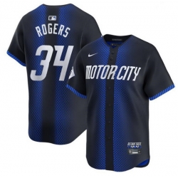 Men Detroit Tigers 34 Jake Rogers 2024 Navy City Connect Cool Base Limited Stitched Jersey