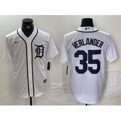 Men Detroit Tigers 35 Justin Verlander White Cool Base Stitched Baseball Jersey