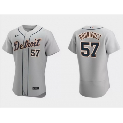 Men Detroit Tigers 57 Eduardo Rodriguez Grey Flex Base Stitched Jersey