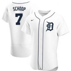 Men Detroit Tigers 7 Jonathan Schoop White Flex Base Stitched jersey