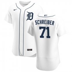 Men Detroit Tigers 71 John Schreiber Men Nike White Home 2020 Flex Base Player MLB Jersey