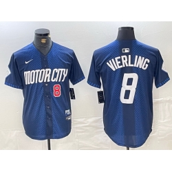 Men Detroit Tigers 8 Matt Vierling 2024 Navy City Connect Cool Base Limited Stitched jerseys 4