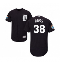 Mens Detroit Tigers 38 Tyson Ross Navy Blue Alternate Flex Base Authentic Collection Baseball Jersey