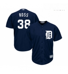 Mens Detroit Tigers 38 Tyson Ross Replica Navy Blue Alternate Cool Base Baseball Jersey 