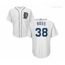 Mens Detroit Tigers 38 Tyson Ross Replica White Home Cool Base Baseball Jersey 