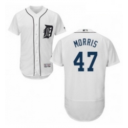 Mens Majestic Detroit Tigers 47 Jack Morris White Home Flex Base Authentic Collection MLB Jersey