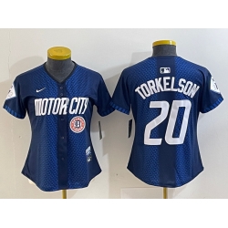 Women Detroit Tigers 20 Spencer Torkelson 2024 Navy City Connect Cool Base Limited Stitched Baseball Jersey 3
