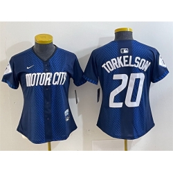 Women Detroit Tigers 20 Spencer Torkelson 2024 Navy City Connect Cool Base Limited Stitched Baseball Jersey