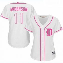 Womens Majestic Detroit Tigers 11 Sparky Anderson Authentic White Fashion Cool Base MLB Jersey 