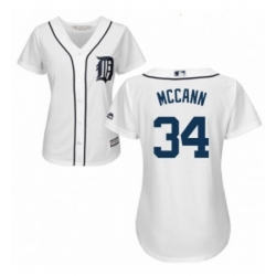 Womens Majestic Detroit Tigers 34 James McCann Replica White Home Cool Base MLB Jersey