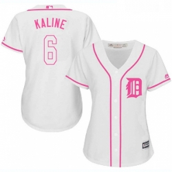 Womens Majestic Detroit Tigers 6 Al Kaline Authentic White Fashion Cool Base MLB Jersey