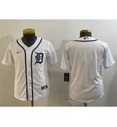 Youth Detroit Tigers Blank White Cool Base Stitched Baseball Jersey