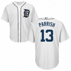 Youth Majestic Detroit Tigers 13 Lance Parrish Authentic White Home Cool Base MLB Jersey