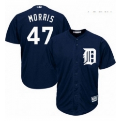 Youth Majestic Detroit Tigers 47 Jack Morris Replica Navy Blue Alternate Cool Base MLB Jersey 