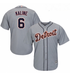 Youth Majestic Detroit Tigers 6 Al Kaline Replica Grey Road Cool Base MLB Jersey