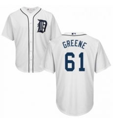 Youth Majestic Detroit Tigers 61 Shane Greene Replica White Home Cool Base MLB Jersey 