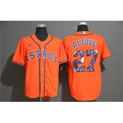 Astros 27 Jose Altuve Orange 2020 Nike Cool Base Fashion Jersey