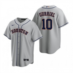 Men Houston Astros 10 Yuli Gurriel Gray Cool Base Stitched Jersey