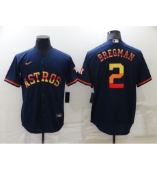 Men Houston Astros 2 Alex Bregman 2022 Navy Cool Base Stitched Jerse