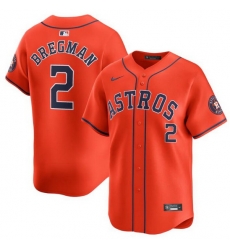 Men Houston Astros 2 Alex Bregman Orange 2024 Alternate Limited Stitched Baseball Jersey