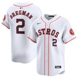 Men Houston Astros 2 Alex Bregman White 2024 Home Limited Stitched Baseball Jersey