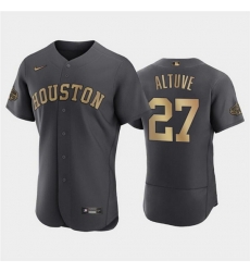 Men Houston Astros 27 Jose Altuve 2022 All Star CharcoalCool Base Stitched Baseball Jersey