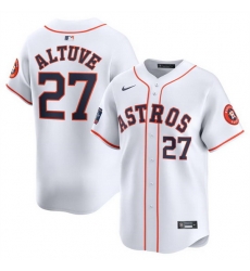 Men Houston Astros 27 Jose Altuve White 2024 World Tour Mexico City Series Home Limited Stitched Baseball Jersey