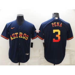 Men Houston Astros 3 Jeremy Pe F1a 2022 Navy Cool Base Stitched Jerse