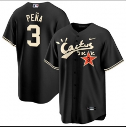 Men Houston Astros 3 Jeremy Pena Black Cactus Jack Vapor Premier Limited Stitched Baseball Jersey