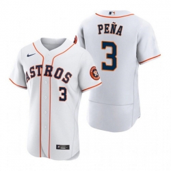 Men Houston Astros 3 Jeremy Pena White Flex Base Stitched Jersey