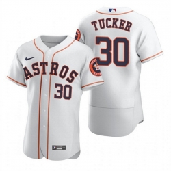 Men Houston Astros 30 Kyle Tucker White Flex Base Stitched Jersey