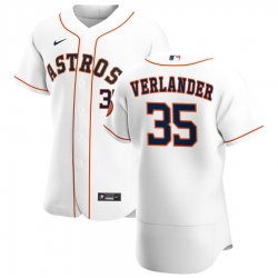 Men Houston Astros 35 Justin Verlander Men Nike White Home 2020 Flex Base Player MLB Jersey