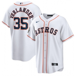 Men Houston Astros 35 Justin Verlander White 2022 World Series Home Stitched Baseball Jersey