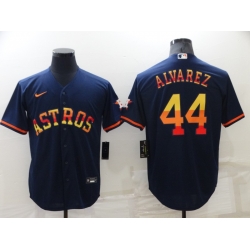 Men Houston Astros 44 Yordan Alvarez 2022 Navy Cool Base Stitched Jerse