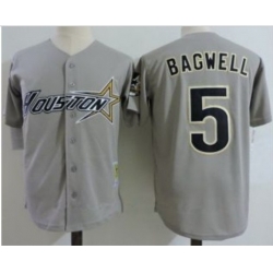 Men Houston Astros 5 Jeff Bagwell Gray  throwback Jersey