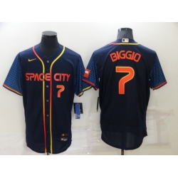 Men Houston Astros 7 Craig Biggio 2022 Navy City Connect Flex Base Stitched Baseball Jerse