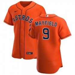 Men Houston Astros 9 Jack Mayfield Men Nike Orange Alternate 2020 Flex Base Team MLB Jersey