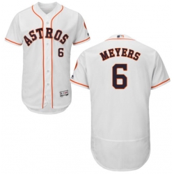 Men Nike Houston Astros Jacob Meyers 6 White Flex Base Home Jersey