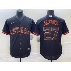 Men's Houston Astros #27 Jose Altuve Lights Out Black Fashion Stitched MLB Cool Base Nike Jersey