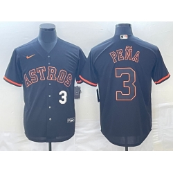 Men's Houston Astros #3 Jeremy Pena Number Lights Out Black Fashion Stitched MLB Cool Base Nike Jerseys