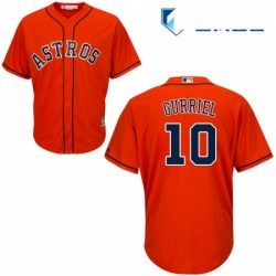 Mens Majestic Houston Astros 10 Yuli Gurriel Replica Orange Alternate Cool Base MLB Jersey 