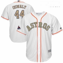 Mens Majestic Houston Astros 44 Roy Oswalt Replica White 2018 Gold Program Cool Base MLB Jersey