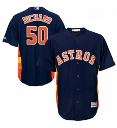 Mens Majestic Houston Astros 50 JR Richard Replica Navy Blue Alternate Cool Base MLB Jersey