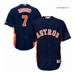 Mens Majestic Houston Astros 7 Craig Biggio Replica Navy Blue Alternate Cool Base MLB Jersey