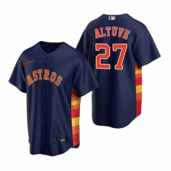 Mens Nike Houston Astros 27 Jose Altuve Navy Alternate Stitched Baseball Jerse